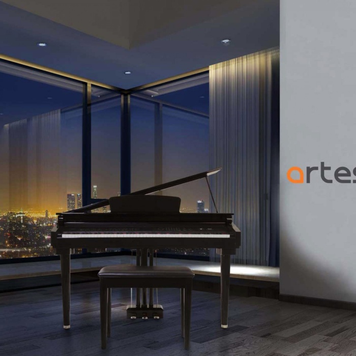 Artesia AG-30 Mikro Kuyruklu Siyah Dijital Piyano | Parlak Siyah Kaplama Grand Piyano Estetiği