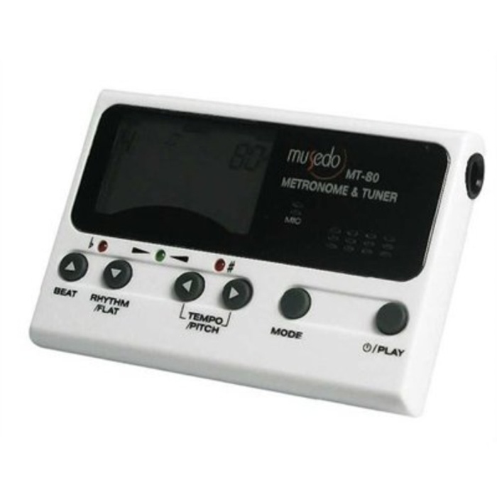 Musedo MT-80-WH Metronom-Tuner (Beyaz) | 3 Fonksiyonlu Hepsi Bir Arada