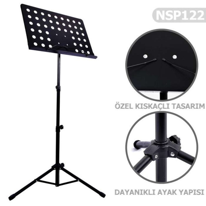 Manuel Raymond NSP122 Profesyonel Nota Sehpası | Delikli Tabla Ağır Tip Metal