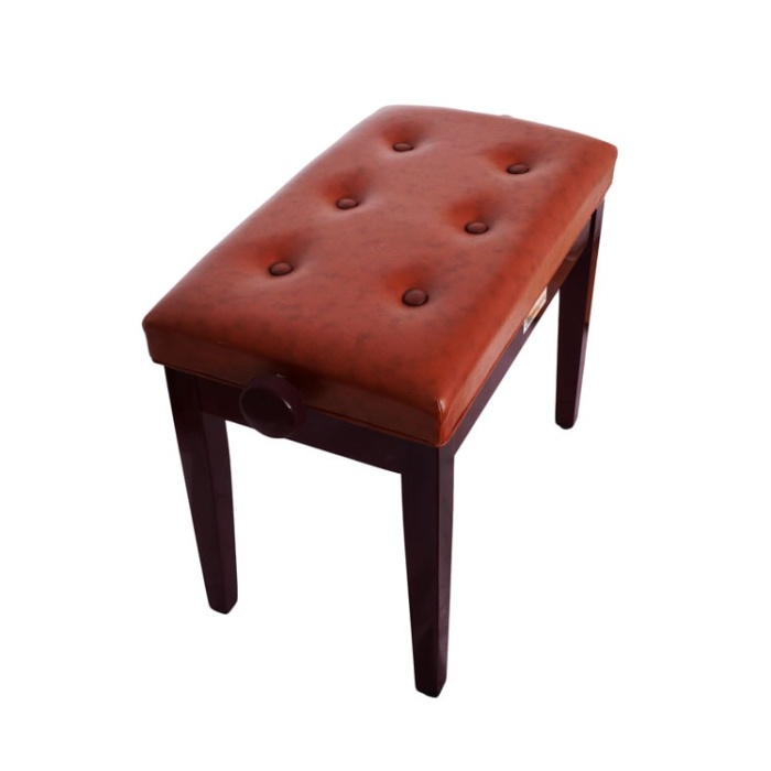 Dominguez DPB125-MN Ayarlı Piyano Taburesi (Maun) | Yükseklik Ayarlı Mekanizma Kapitoneli Döşeme