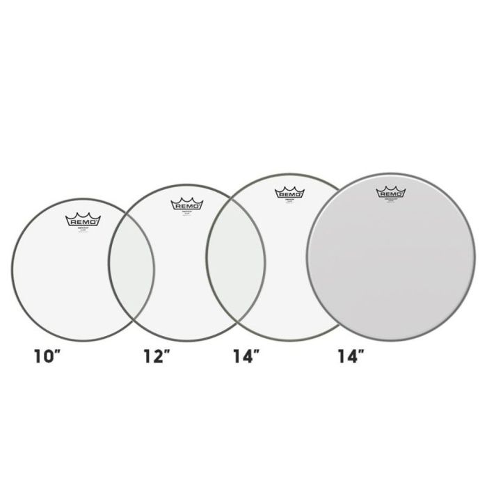 REMO PP-0240-BE ProPack Emperor Clear (10-12-14 + 14) | Şeffaf Çift Kat Tom ve Trampet Seti