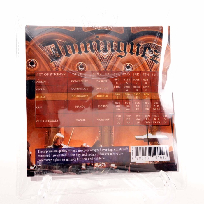 Dominguez DCS018 Çello Tel Takımı | Çelik Çekirdek Sıcak Tonlar