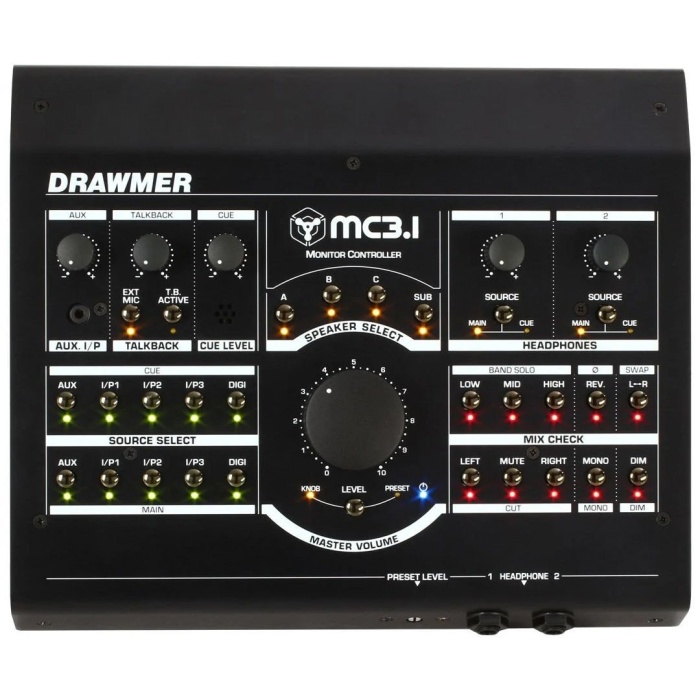 Drawmer 26 0004 MC3.1 Monitor Controller | 3 Çift Hoparlör Çıkışı ve Subwoofer Kontrolü