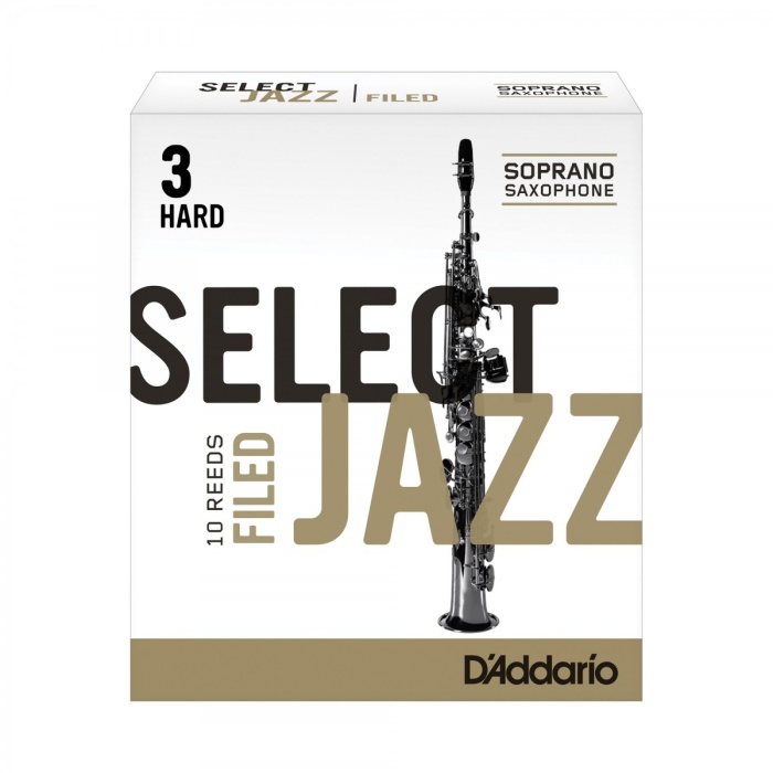 DAddario RSF10SSX3H Select Jazz Unfiled Soprano Saksafon Kamışı No: 3 Hard (Profesyonel/Caz) - 10lu Paket | Sert Caz Tonu ve Güçlü Ses Projeksiyonu