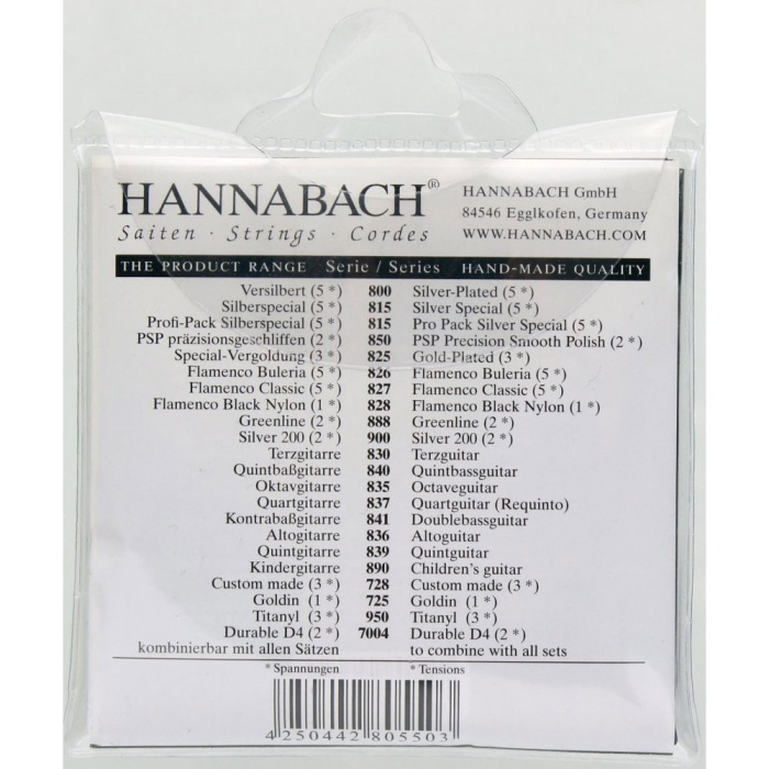 Hannabach 850MT Klasik Gitar Teli (Medium Tension) | Hassas Baslar Yumuşak Çalım