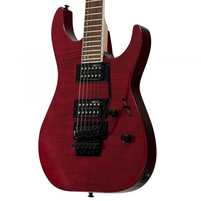 ESP LTD LM200FMSTR M-200FM See Thru Red Elektro Gitar | Kırmızı Alevli Kapak İnce Sap