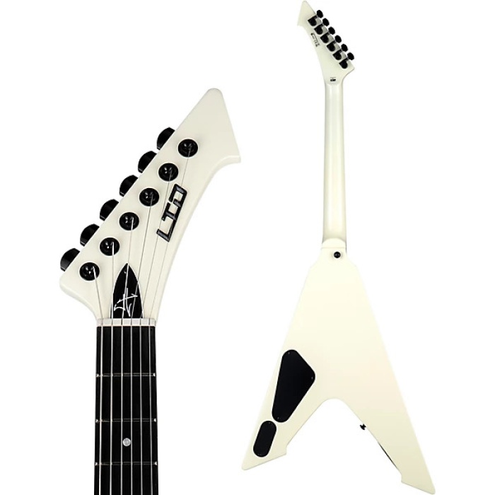 ESP LTD LVULTUREOW James Hetfield Vulture Olympic White | Beyaz V Kasa Hetfield İmzalı