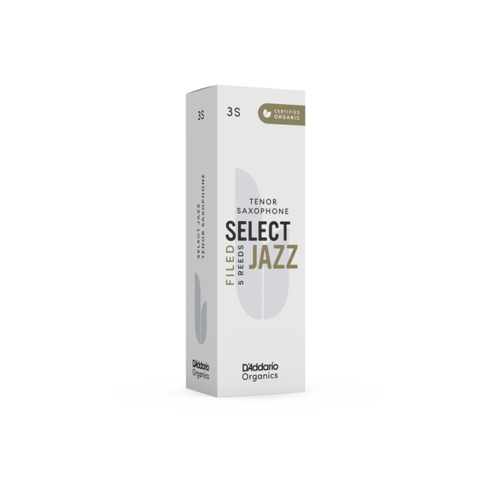 DAddario ORSF05TSX3S Organic Select Jazz Filed Tenor Saksafon Kamışı No: 3 Soft (Profesyonel/Caz) - 5li Paket | Filed Kesim, Organik Üretim ve Hızlı Tepki Kabiliyeti