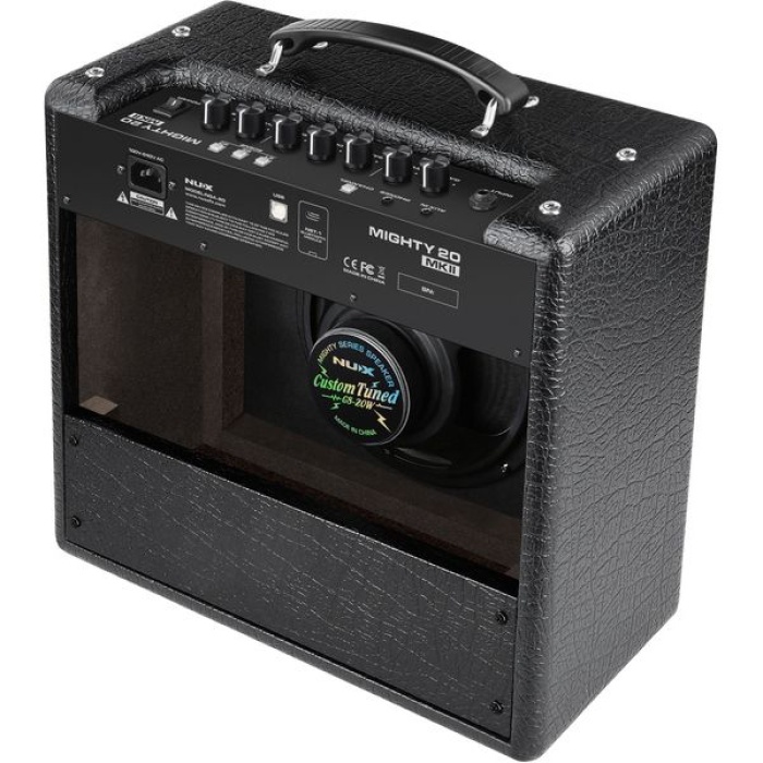 NUX MIGHTY 20 MKII Elektro Gitar Amfisi (Orta Seviye - Akıllı Modelleme Amfisi) | 20 Watt Güç, 8 İnç Hoparlör, Geliştirilmiş DSP Efektler, Bluetooth Ses Akışı ve Uygulama Kontrolü | Ölçüler: 380 x 186 x 325 mm