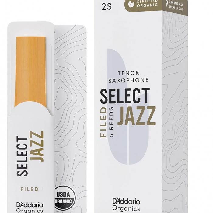 DAddario ORSF05TSX2S Organic Select Jazz Filed Tenor Saksafon Kamışı No: 2 Soft (Profesyonel/Caz) - 5li Paket | Dosyalı (Filed) Kesim ve Yeni Başlayanlar İçin Kolay Çalım