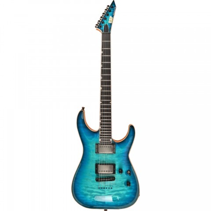 ESP LTD EUSHOR2QMEB43E2 ESP USA Horizon II Quilted Maple Aqua Marine | Amerikan Yapımı Okyanus Mavisi