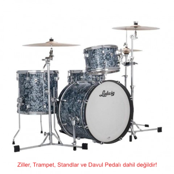 Ludwig LN34023TXA7 Neusonic Downbeat Shell Set (Blue Pearl) | Amerikan Yapımı Akçaağaç/Kiraz Gövde