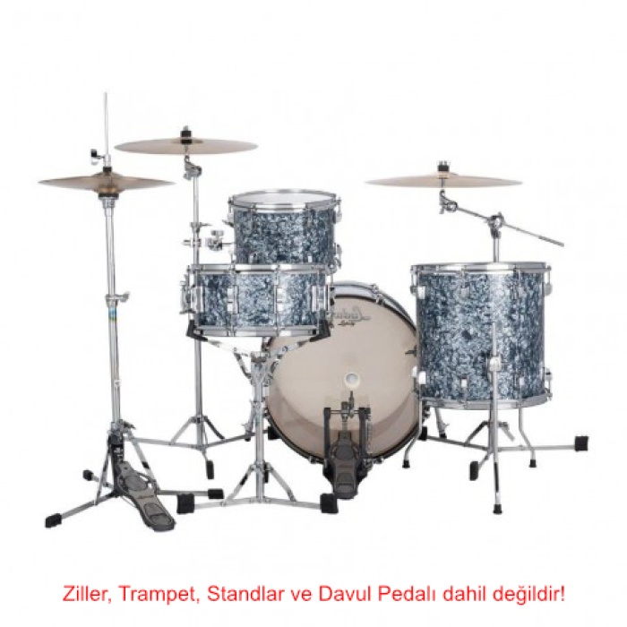 Ludwig LN34023TXA7 Neusonic Downbeat Shell Set (Blue Pearl) | Amerikan Yapımı Akçaağaç/Kiraz Gövde
