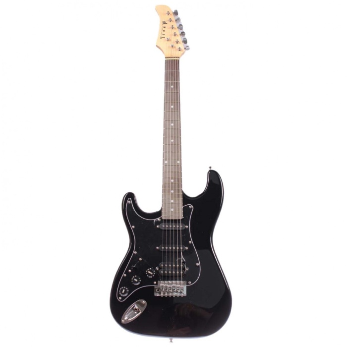 Angel AEG111LH-BK Solak Elektro Gitar (Siyah) | Sol El Kullanımı İçin Özel Strat Model