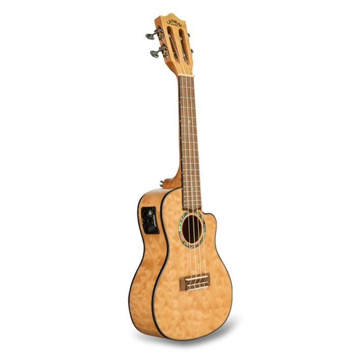 Lanikai QM-NACEC Quilted Maple Concert Elektro Ukulele (Naturel) | Doğal Akçaağaç Görünümü
