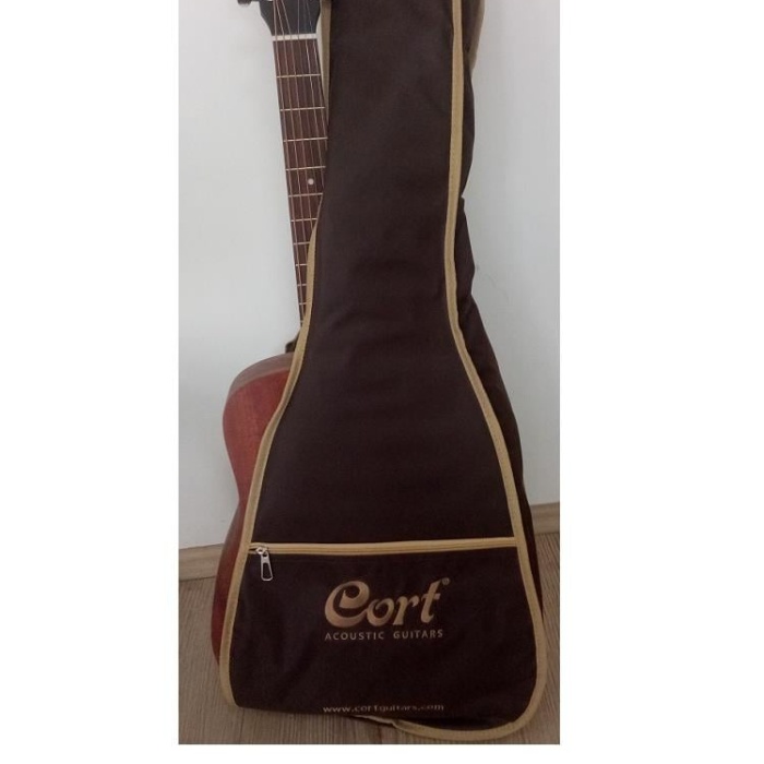 Cort Ad Mını M Op 3/4 Ölçek Akustik Gitar - Gig Bag Dahil (başlangıç/orta Seviye) | Tüm Gövde Maun Ahşap, Kompakt 3/4 Boyut Ve Open Pore Mat Kaplama