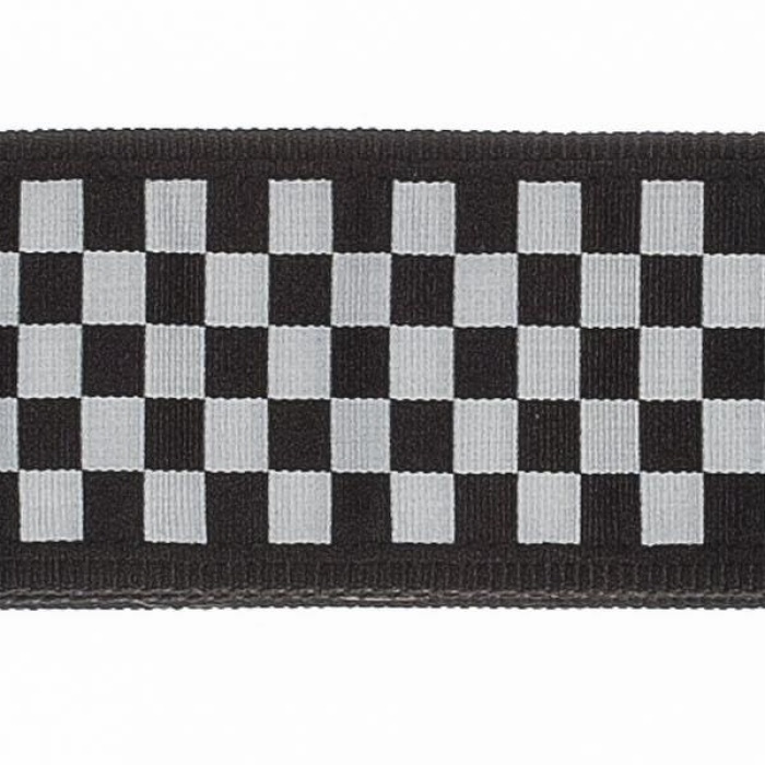 Planet Waves 50C02 Gitar Askısı Satranç Siyah Beyaz (5 cm) | Klasik Desen - Yumuşak Doku - Ayarlanabilir