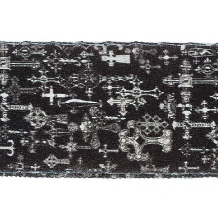 Planet Waves 50AL02 Alchemy Gitar Askısı Gothic Cross (5 cm) | Gotik Tasarım - Deri Uçlar - Premium Kalite