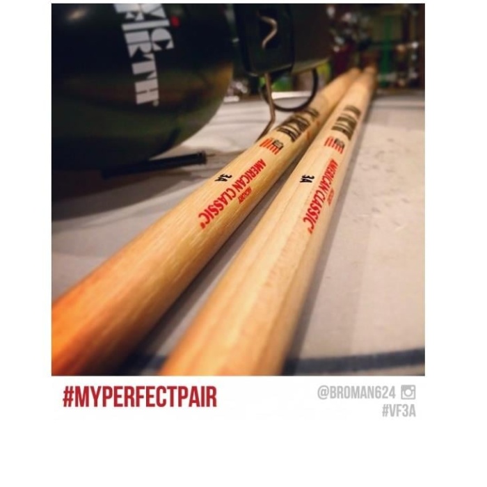 Vic Firth 3A American Classic 3A Baget | Kalın ve Kısa - Güçlü Atak - Ahşap Uç
