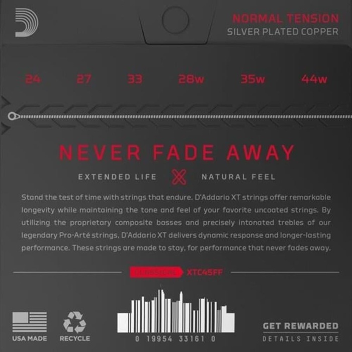 DAddario XTC45FF XT Serisi Klasik Gitar Tel Seti (Normal Tension - Kaplamalı)