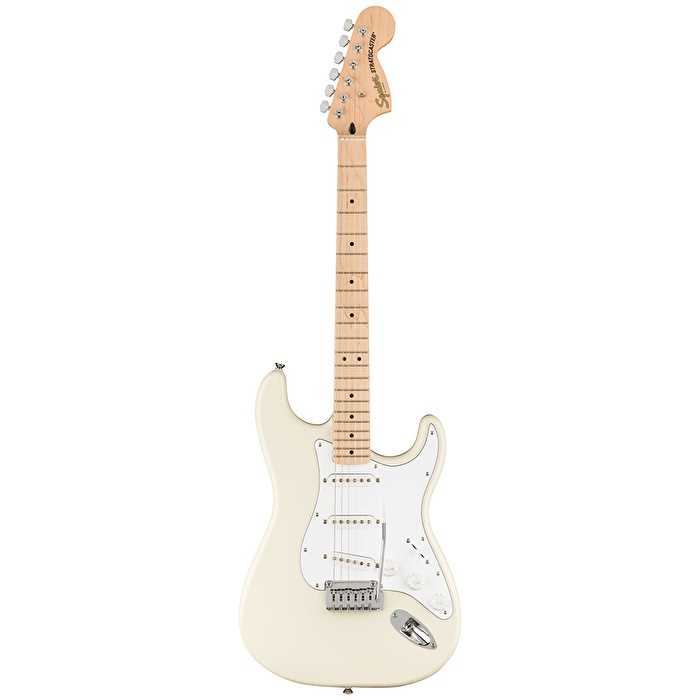 Squier 0378002505 Affinity Stratocaster Elektro Gitar (Olympic White) | Akçaağaç Klavye Beyaz Renk ve 2-Noktalı Tremolo
