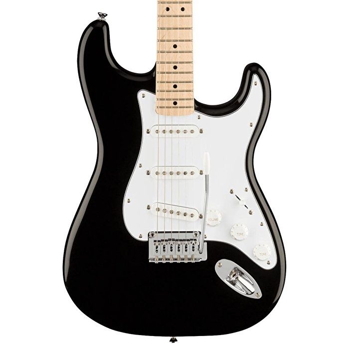 Squier 0378002506 Affinity Stratocaster Elektro Gitar (Siyah) | Akçaağaç Klavye Büyük Kafa (Headstock) ve Siyah Cila