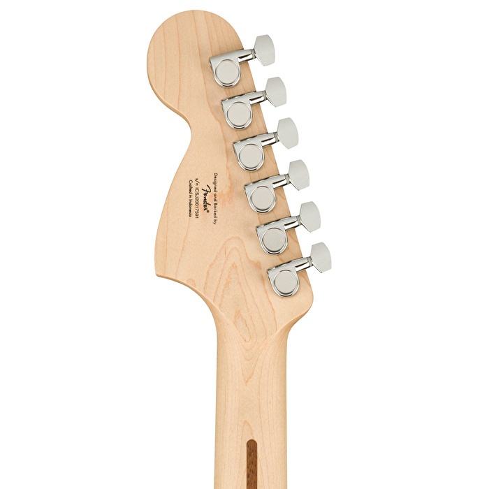 Squier 0378002506 Affinity Stratocaster Elektro Gitar (Siyah) | Akçaağaç Klavye Büyük Kafa (Headstock) ve Siyah Cila