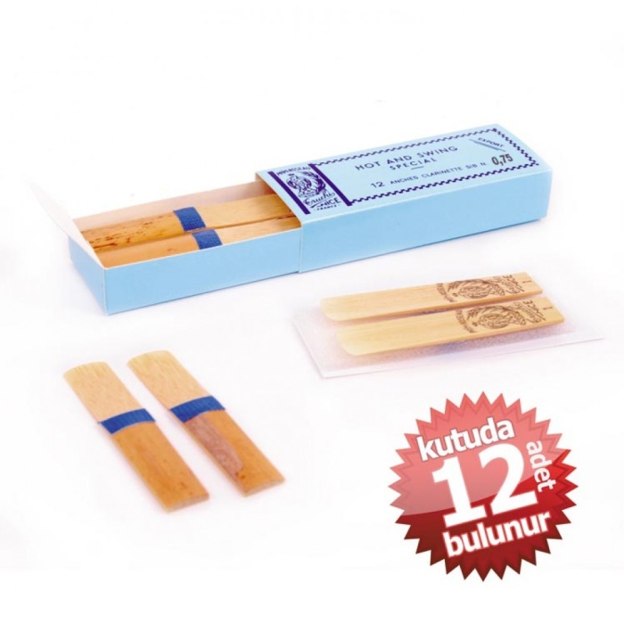 Rigotti SWİNG1075 Hot Swing Mavi Kuşak Sol (G) Klarnet Kamışı No: 0.75 (Profesyonel) - Tekli Paket | El Yapımı Fransız Butik Kesim ve Yüksek Tepki Hızı