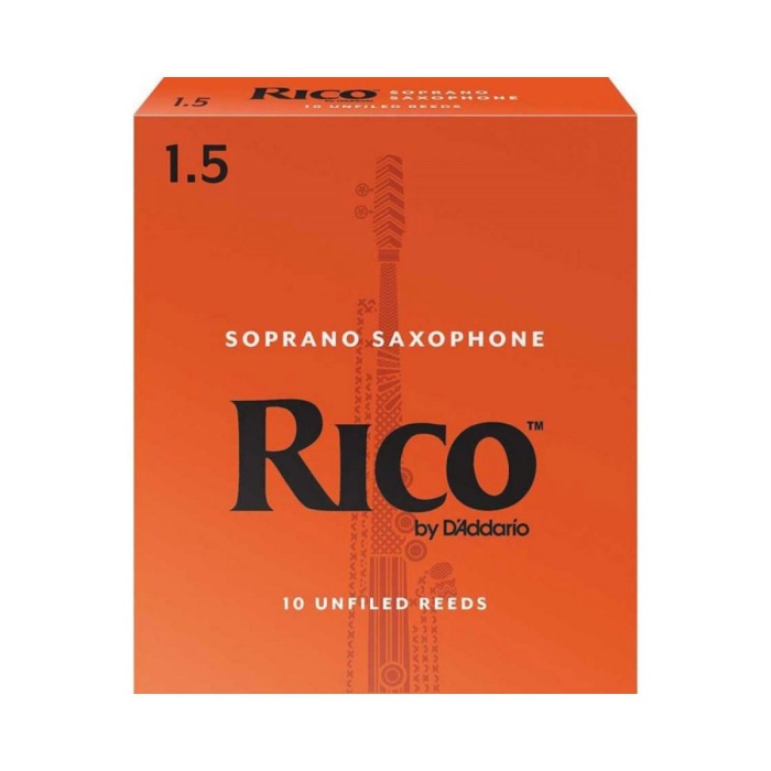 DAddario RIA1015 Rico Orange Box Soprano Saksafon Kamışı No: 1.5 (Başlangıç/Eğitim) - 10lu Paket | Klasik Turuncu Kutu, Caz ve Eğitim İçin İdeal Standart Kutu