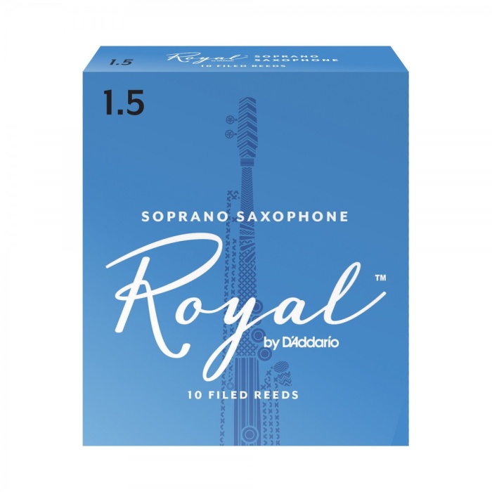 DAddario RIB1015 Royal Soprano Saksafon Kamışı No: 1.5 (Başlangıç/Eğitim) - 10lu Paket | Fransız Kesim (Filed), Esnek Yapı ve Dengeli Ton