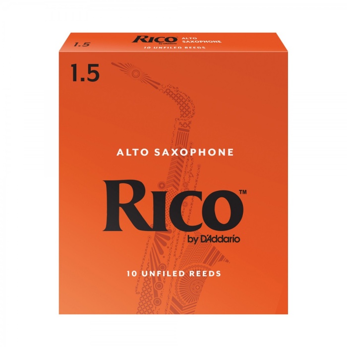 DAddario RJA1015 Rico Orange Box Alto Saksafon Kamışı No: 1.5 (Başlangıç/Eğitim) - 10lu Paket | Klasik Turuncu Kutu, Caz ve Eğitim İçin İdeal Standart