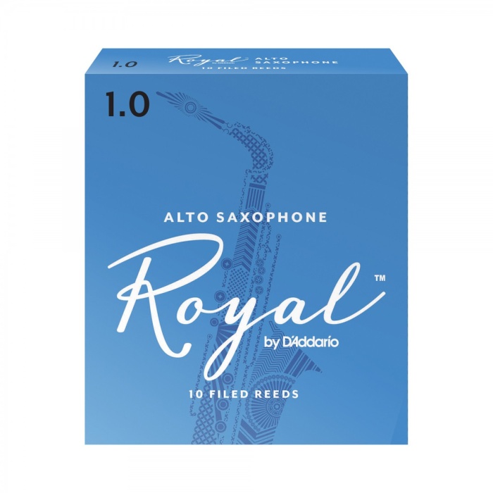 DAddario RJB1010 Royal Alto Saksafon Kamışı No: 1.0 (Başlangıç) - 10lu Paket | Fransız Kesim (Filed), Esnek ve Net Ton Yapısı