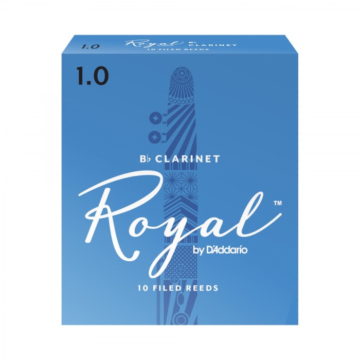 DAddario RCB1010 Royal Sib (Bb) Klarnet Kamışı No: 1.0 (Başlangıç) - 10lu Paket | Fransız Kesim (Filed), Esnek ve Net Ton, Başlangıç İçin İdeal