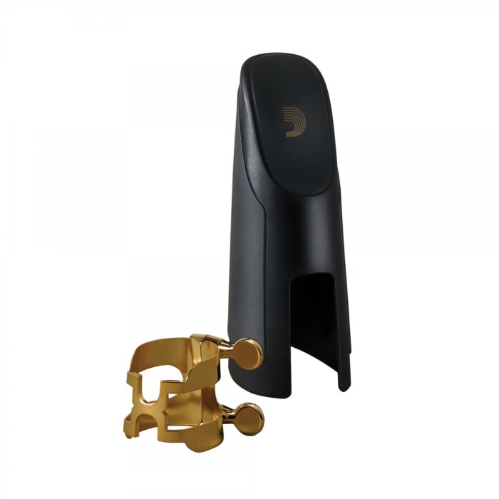 DAddario HAS1G Alto Saksafon H-Ligature ve Kapak Seti | Altın Kaplama (Gold) Harrison Tarzı Tasarım, 4 Noktadan Eşit Baskı ile Maksimum Rezonans