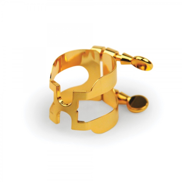 DAddario HAS1G Alto Saksafon H-Ligature ve Kapak Seti | Altın Kaplama (Gold) Harrison Tarzı Tasarım, 4 Noktadan Eşit Baskı ile Maksimum Rezonans