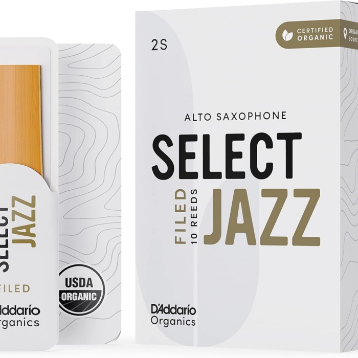 DAddario ORSF10ASX2S Organic Select Jazz Filed Alto Saksafon Kamışı No: 2 Soft (Profesyonel/Caz) - 10lu Paket | Kimyasalsız Organik Tarım Sertifikalı, Parlak ve Net Ton