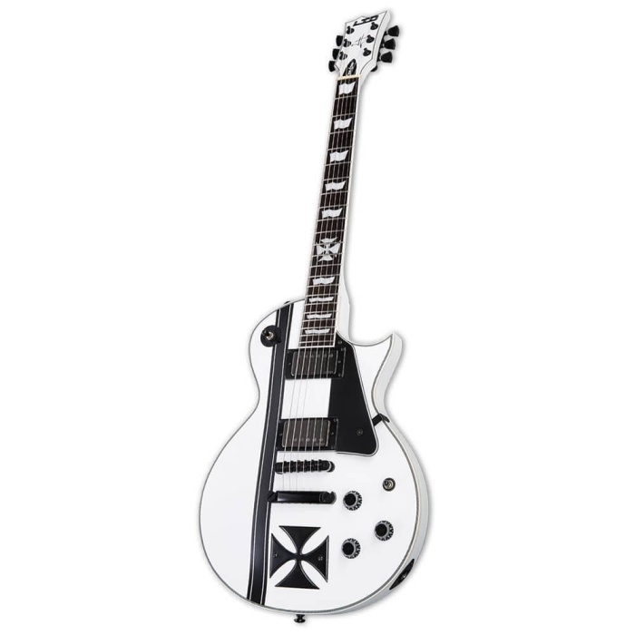 ESP LTD LIRONCROSSSW James Hetfield Iron Cross Snow White Elektro Gitar | EMG JH HET Set Aktif Manyetikler, Maun Gövde ve Abanoz Klavye, TonePros Kilitli Köprü