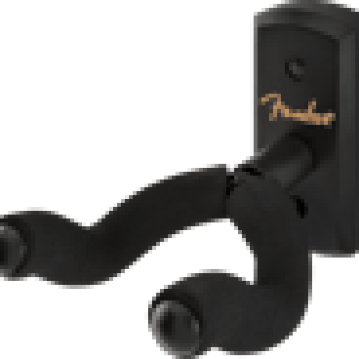 Fender 0991804010 Essentials Duvar Gitar Asma Aparatı (Siyah) | Siyah Ahşap Tabanlı Minimalist ve Sağlam Gitar Askısı