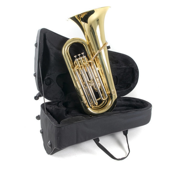 Roy Benson Tb-301-3 Pistonlu Tuba (profesyonel - Bb Tuba) | 3 Pistonlu Mekanizma, Sarı Pirinç Gövde, Nikel Gümüş Dış Slaytlar, Lake Bitiş | Ölçüler: 3/4 Ölçü Kompakt Tasarım