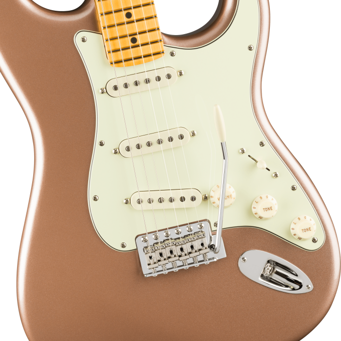 Fender 0114942384 American Professional Classic Stratocaster Elektro Gitar (Faded Firemist Gold) | Akçaağaç Klavye, V-Mod II Manyetikler ve Modern C Sap Profili