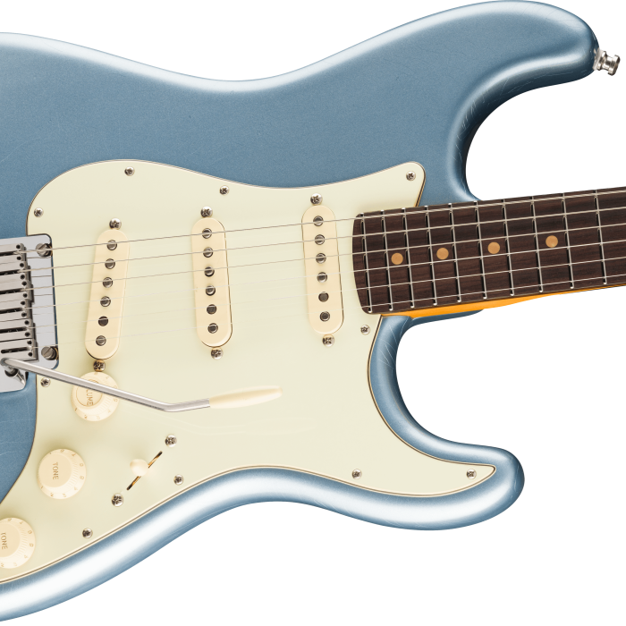 Fender 0178222883 American Ultra Luxe Vintage 60s Stratocaster Elektro Gitar (Ice Blue Metallic) | Akçaağaç Klavye, Ultra Noiseless Manyetikler ve Paslanmaz Çelik Perdeler