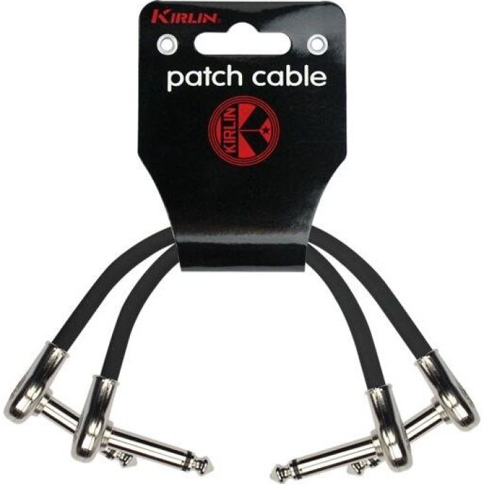 Kırlın LG2-203-0,15M-BK Pedal Ara Kablosu (2li Set) | Siyah Şık Tasarım L Tipi Jaklar Sayesinde Pedalboardda Yer Tasarrufu