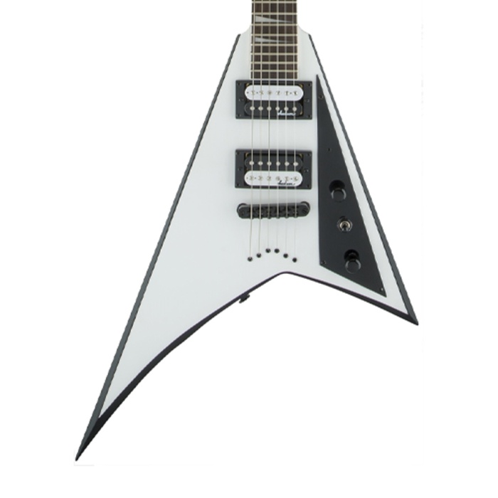 Jackson 2910127577 Js Series Rhoads Js32t Elektro Gitar (white With Black Bevels - Amaranth Klavye) | Js Serisi İkonik Rhoads Kasa Beyaz/siyah Çerçeve Ve Sabit Köprü