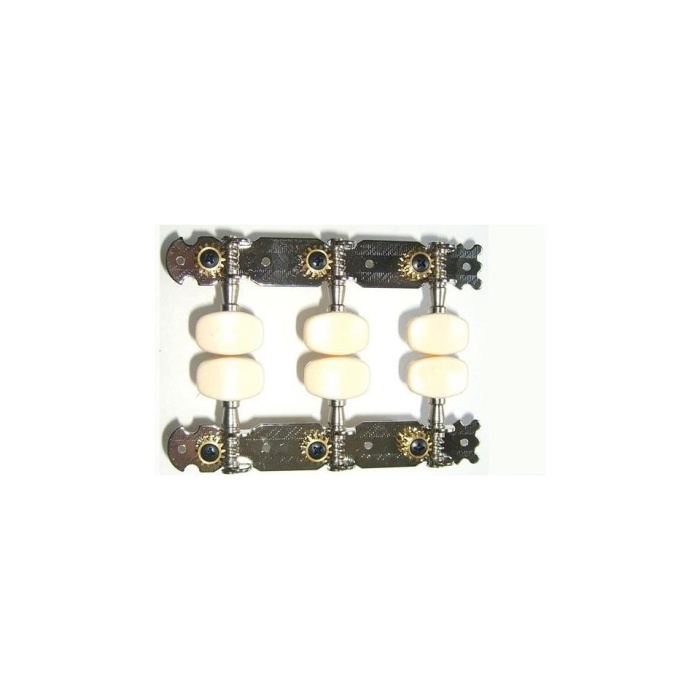 Maxtone Gm307n Klasik Gitar Burgu Seti - 3+3 Desenli (aksesuar/yedek Parça) | Şık Lir Tasarımlı İşlemeli Gövde, Nikel Kaplama Ve Geleneksel Estetik Görünüm