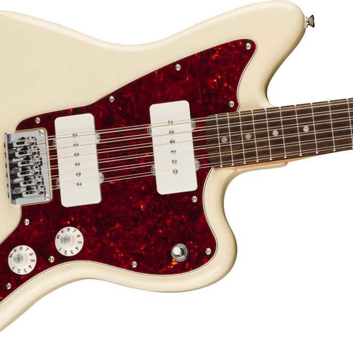 Squier Paranormal Jazzmaster XII Laurel Klavye TPG Olympic White Elektro Gitar
