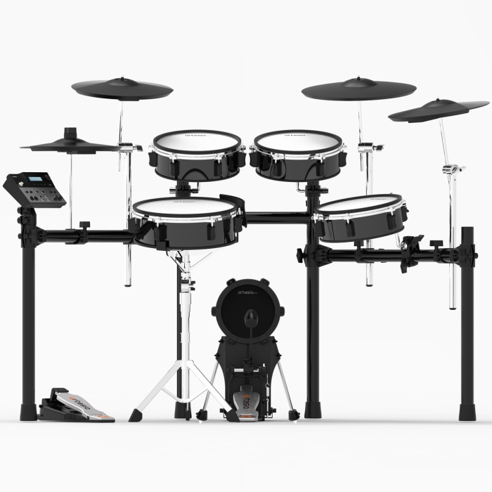 Artesia A250-BMS Legacy Dijital Davul Seti Black Metallic Stripe (Orta Seviye) | File Deri Mesh Padler, Hassas Tetikleme, Komple Set