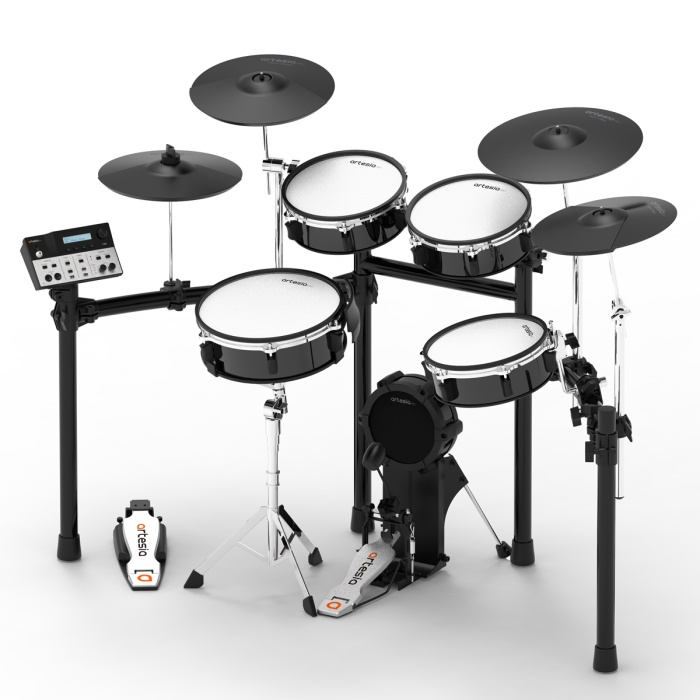 Artesia A250-BMS Legacy Dijital Davul Seti Black Metallic Stripe (Orta Seviye) | File Deri Mesh Padler, Hassas Tetikleme, Komple Set