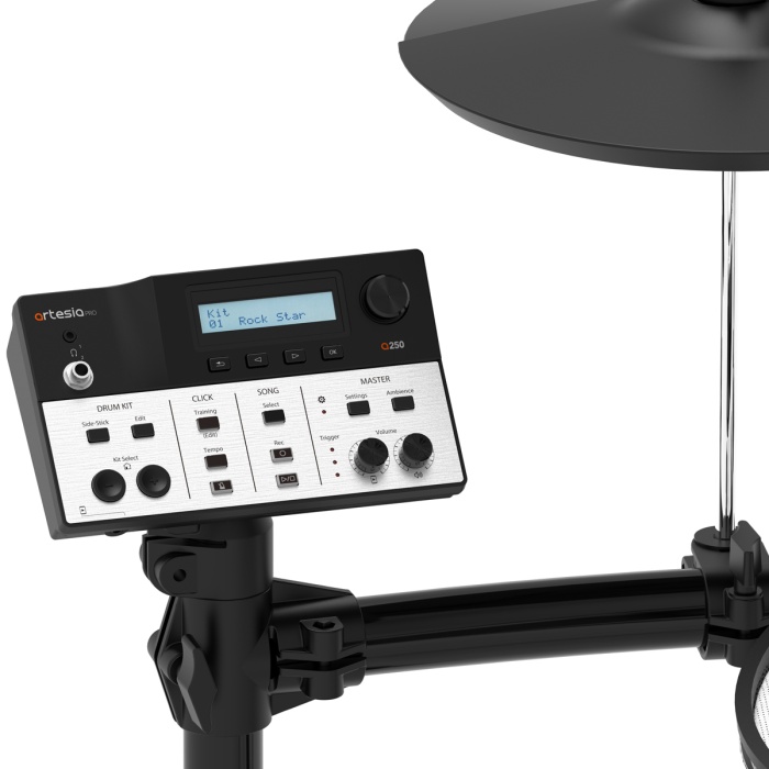 Artesia A250-BMS Legacy Dijital Davul Seti Black Metallic Stripe (Orta Seviye) | File Deri Mesh Padler, Hassas Tetikleme, Komple Set