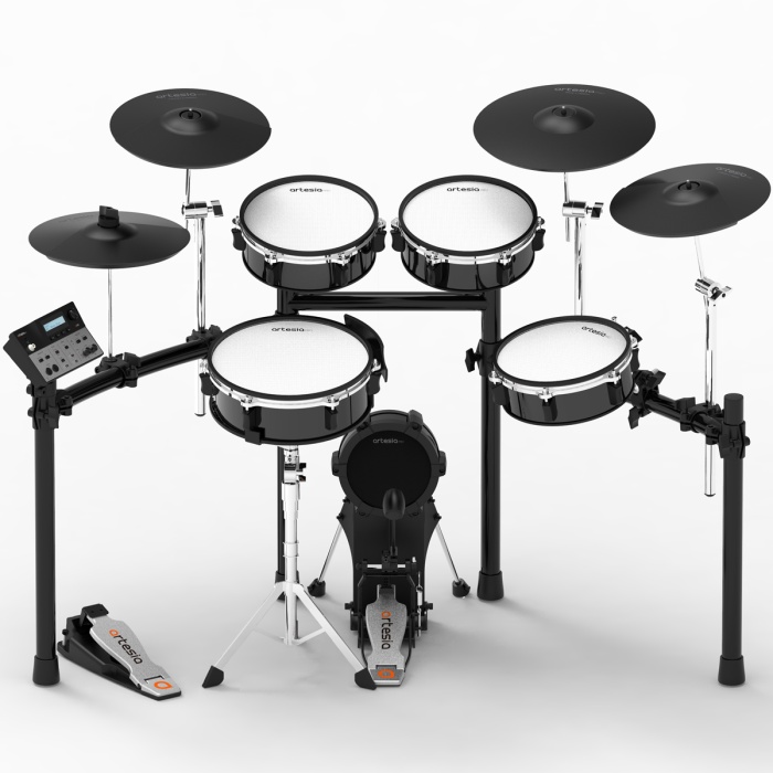 Artesia A250-BMS Legacy Dijital Davul Seti Black Metallic Stripe (Orta Seviye) | File Deri Mesh Padler, Hassas Tetikleme, Komple Set