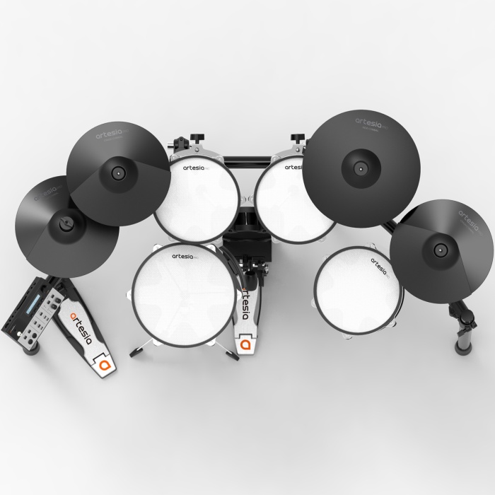 Artesia A250-BMS Legacy Dijital Davul Seti Black Metallic Stripe (Orta Seviye) | File Deri Mesh Padler, Hassas Tetikleme, Komple Set